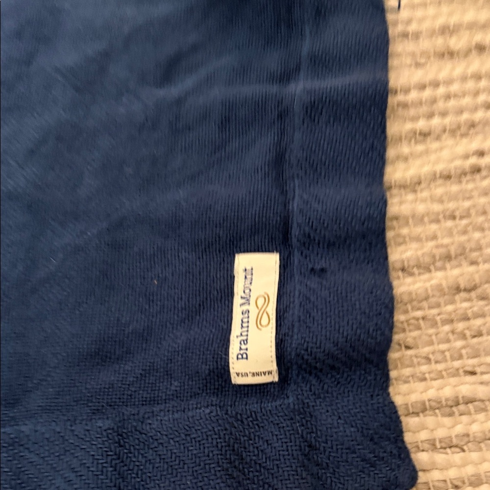Brahms Mount 100% Linen Navy Blue Throw Blanket